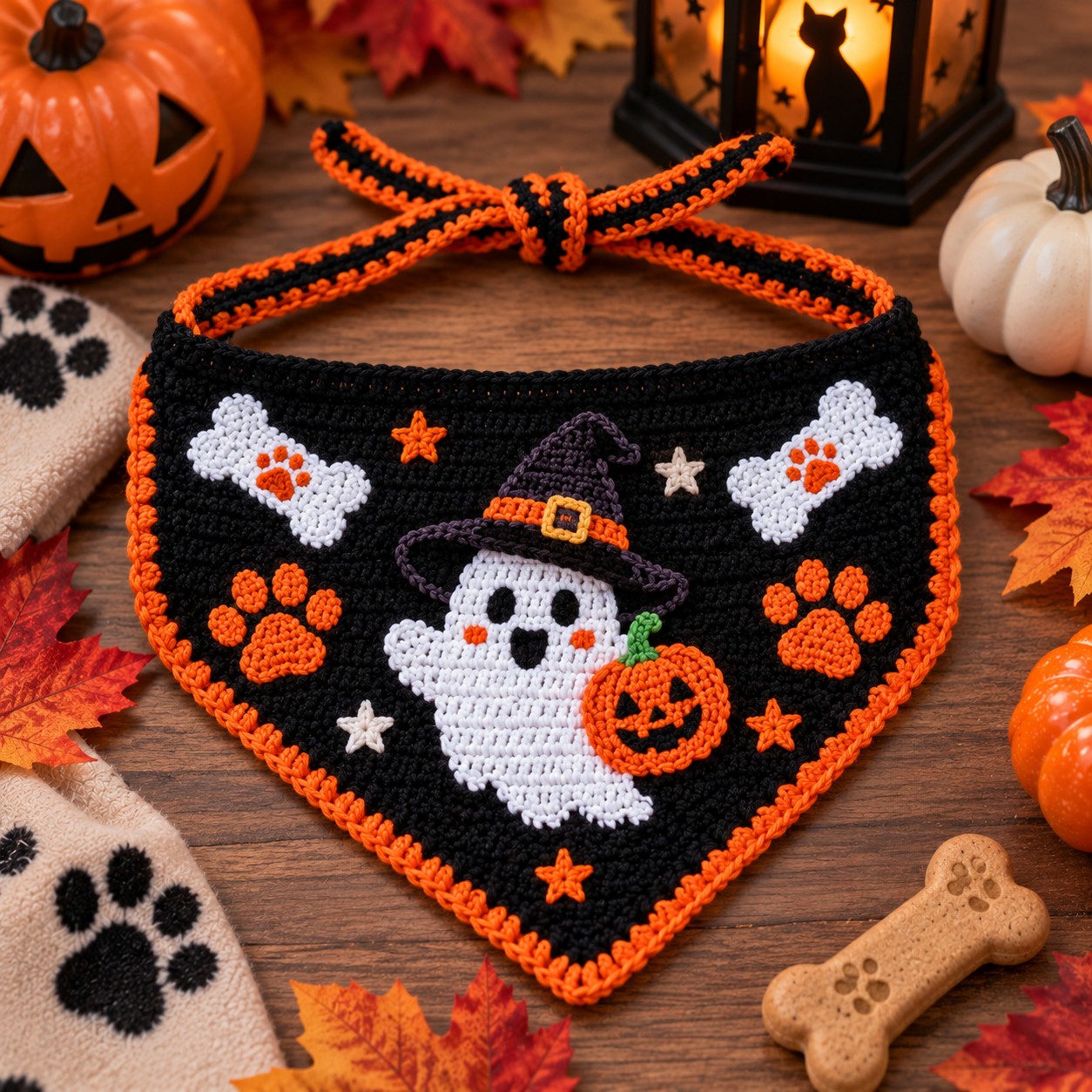 Bandana Artigianale Dolce Spooky per Cani
